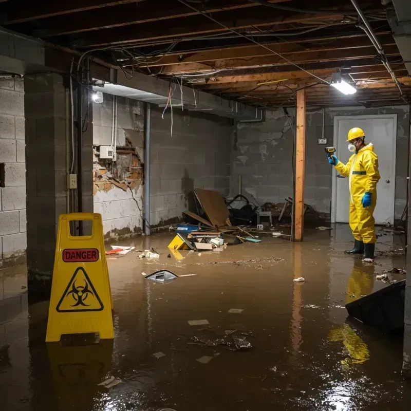 Flooded Basement Electrical Hazard in Fairfield, ID Property